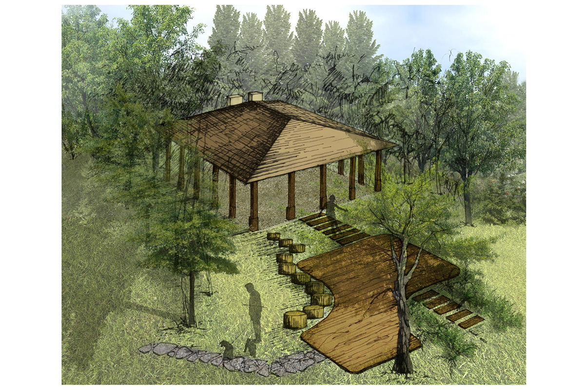 Ekspozycja przyrodnicza przy placu zabaw