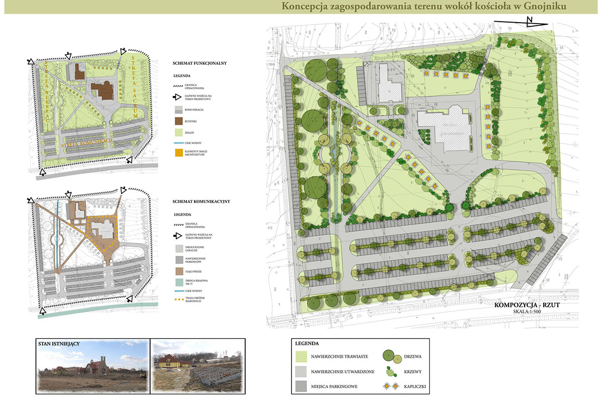 Projekt zagospodarowania terenu terenu wokół kościoła w Gnojniku