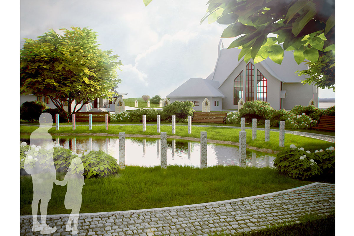 Koncepcja zagospodarowania terenu wokół kościoła w Gnojniku