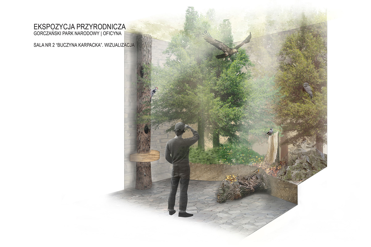 Ekspozycja przyrodnicza wizualizacja